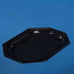 CATERING PLATE 350 MM BLACK PET 